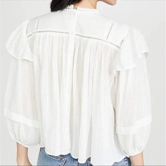 SOLD!!! Free people lace gauze top size small - Picture 3 of 8